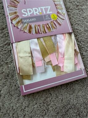 Spritz Pink, Gold & Cream Ribbon Tassel Garland